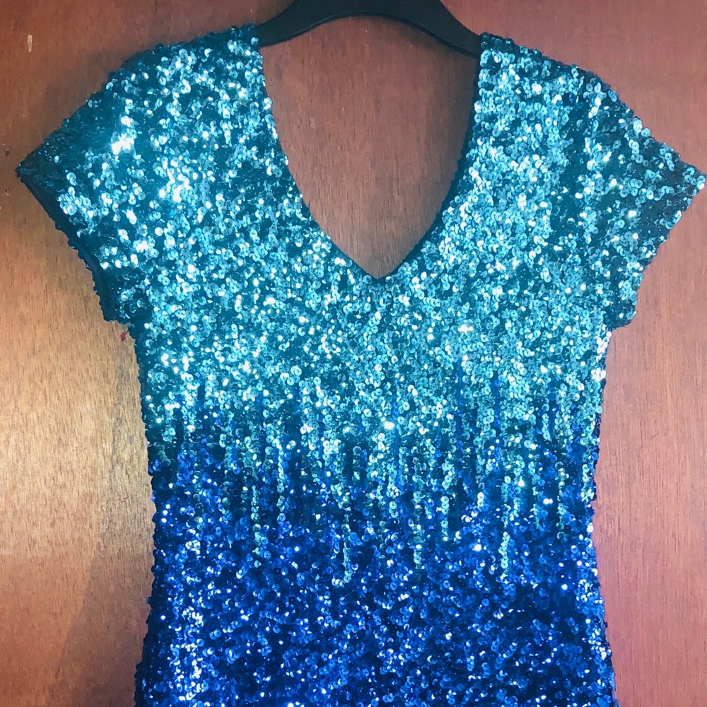 Blue Ombre Sparkle Dress